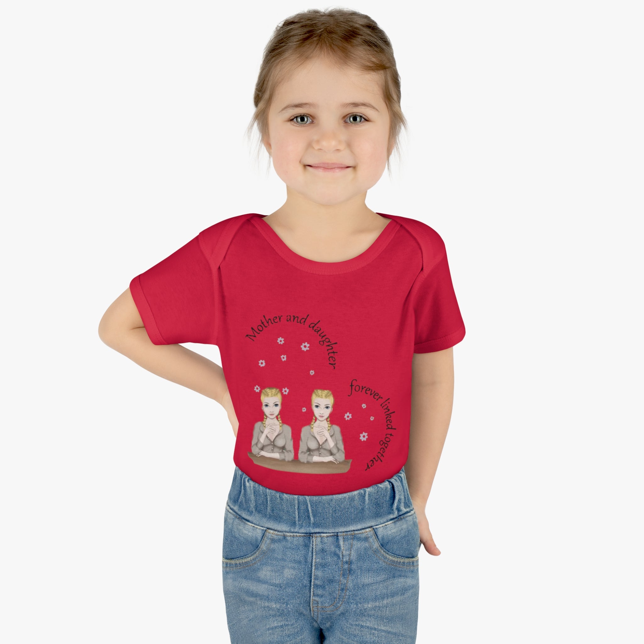 Mother and Daughter forever linked together | Infant Baby Rib Bodysuit